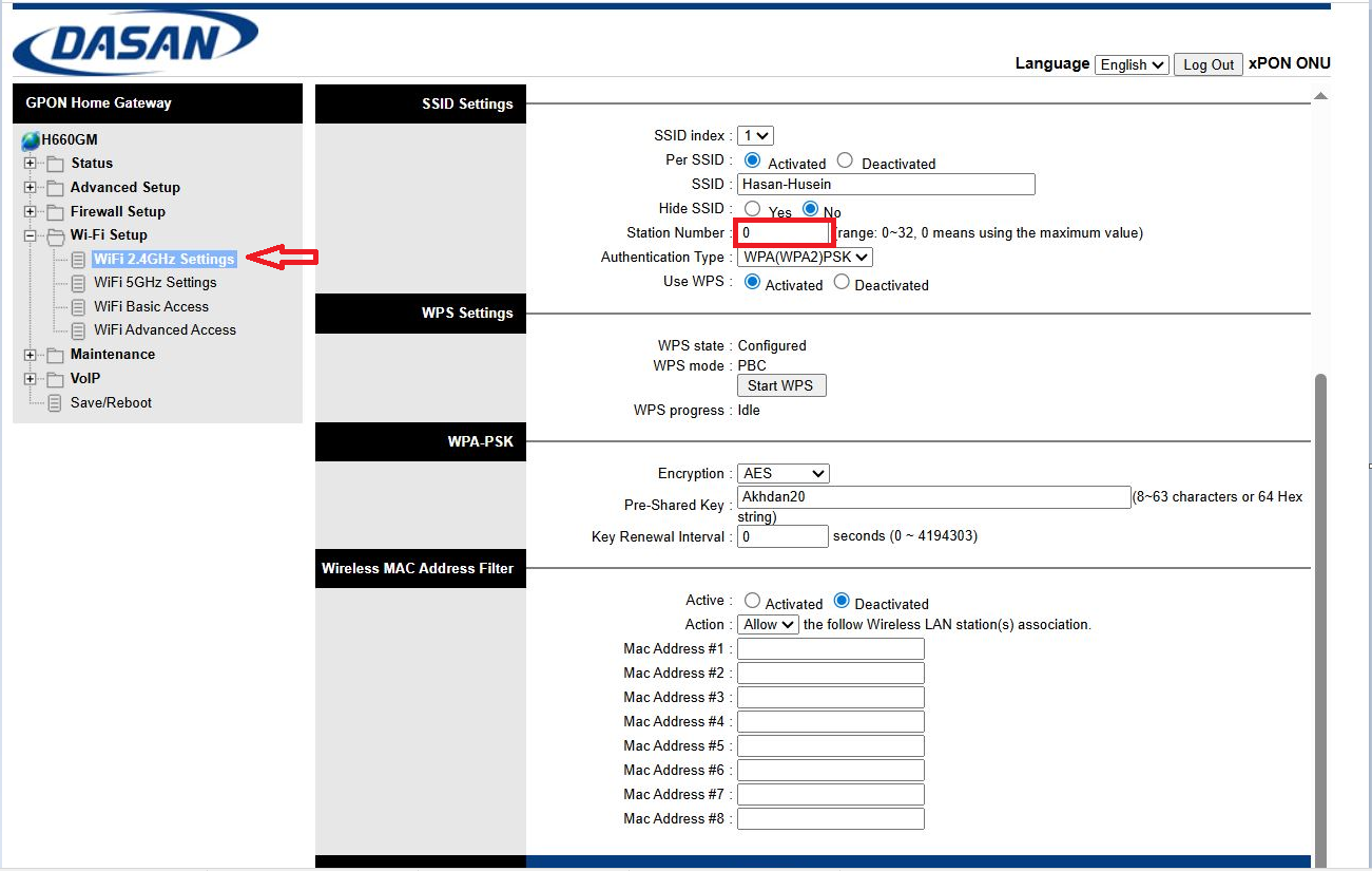 Panduan mengganti SSID WiFi Dasan