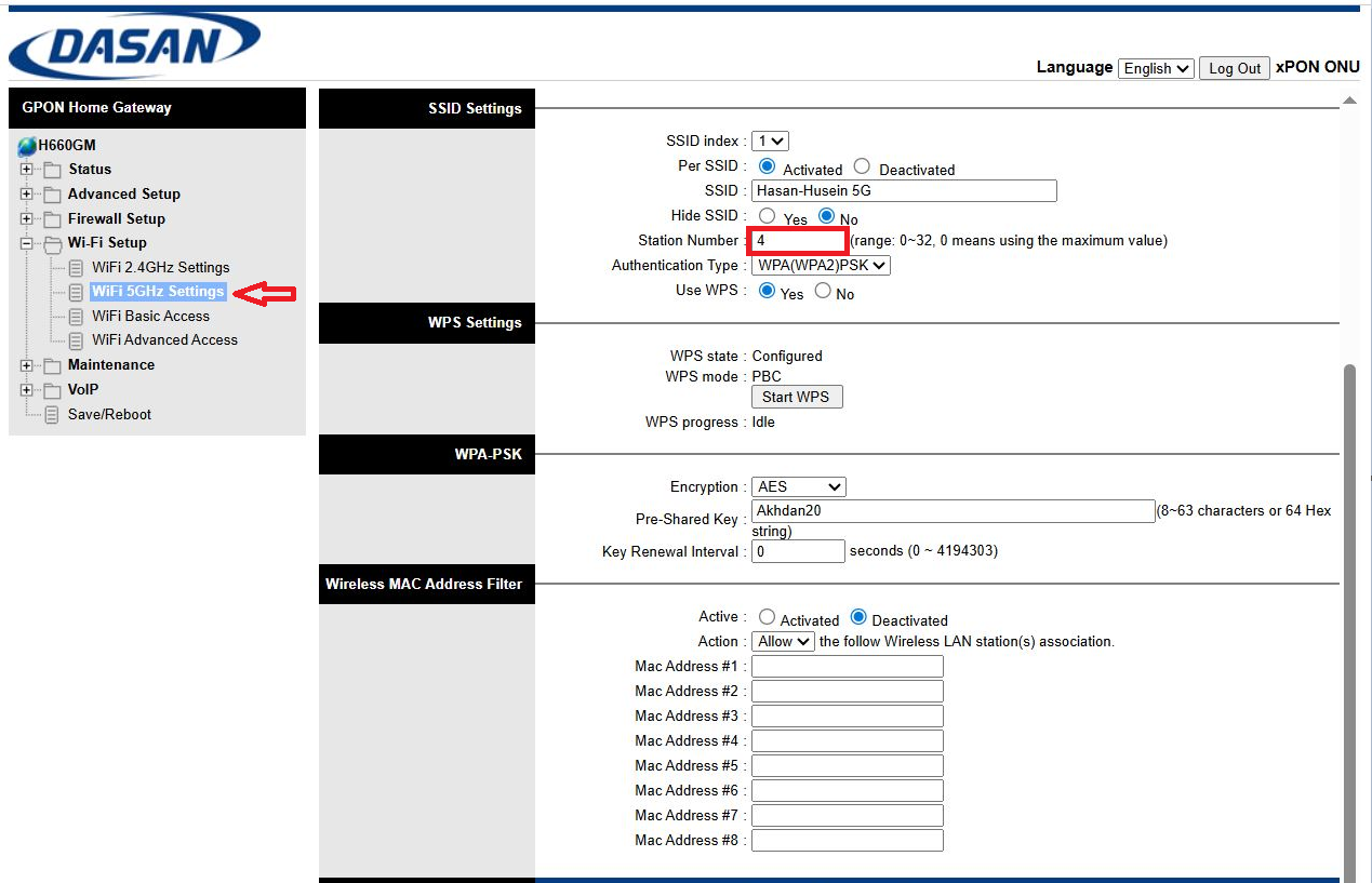 Panduan mengganti SSID WiFi Dasan