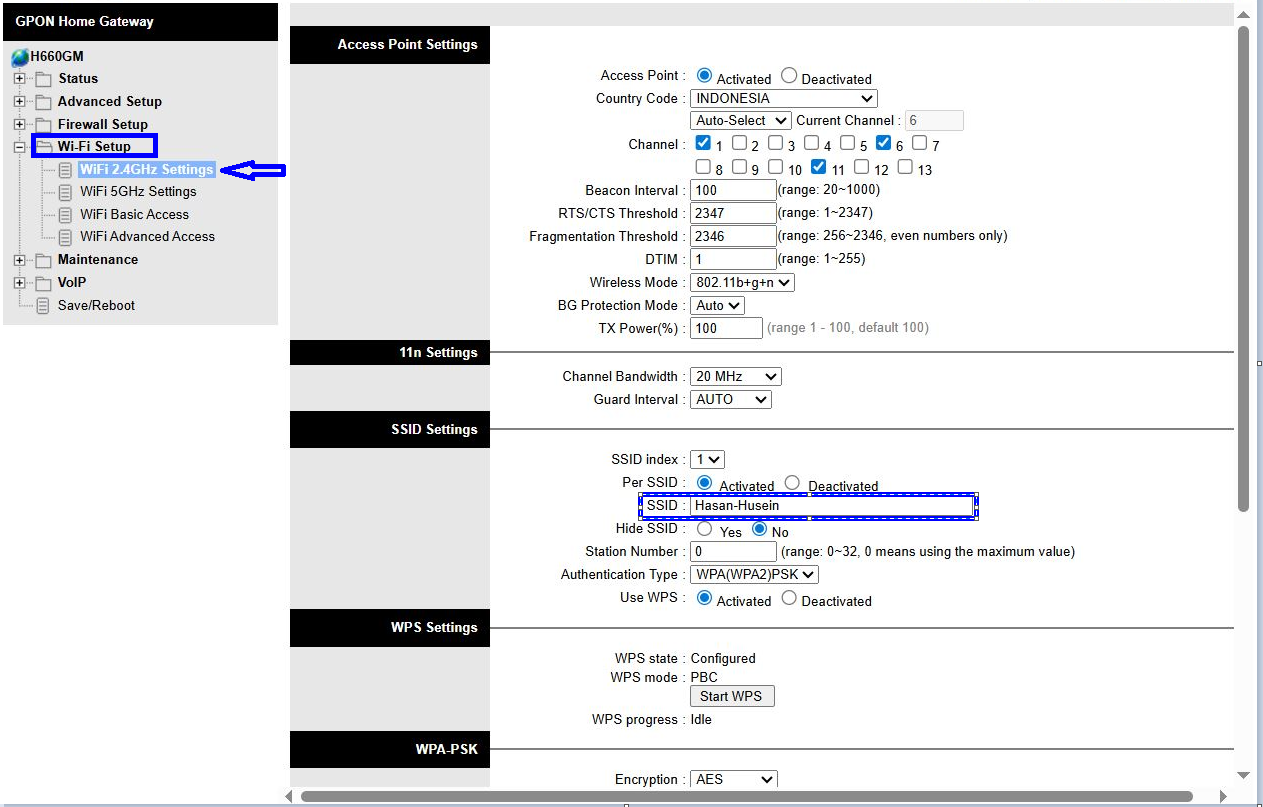 Panduan mengganti SSID WiFi Dasan