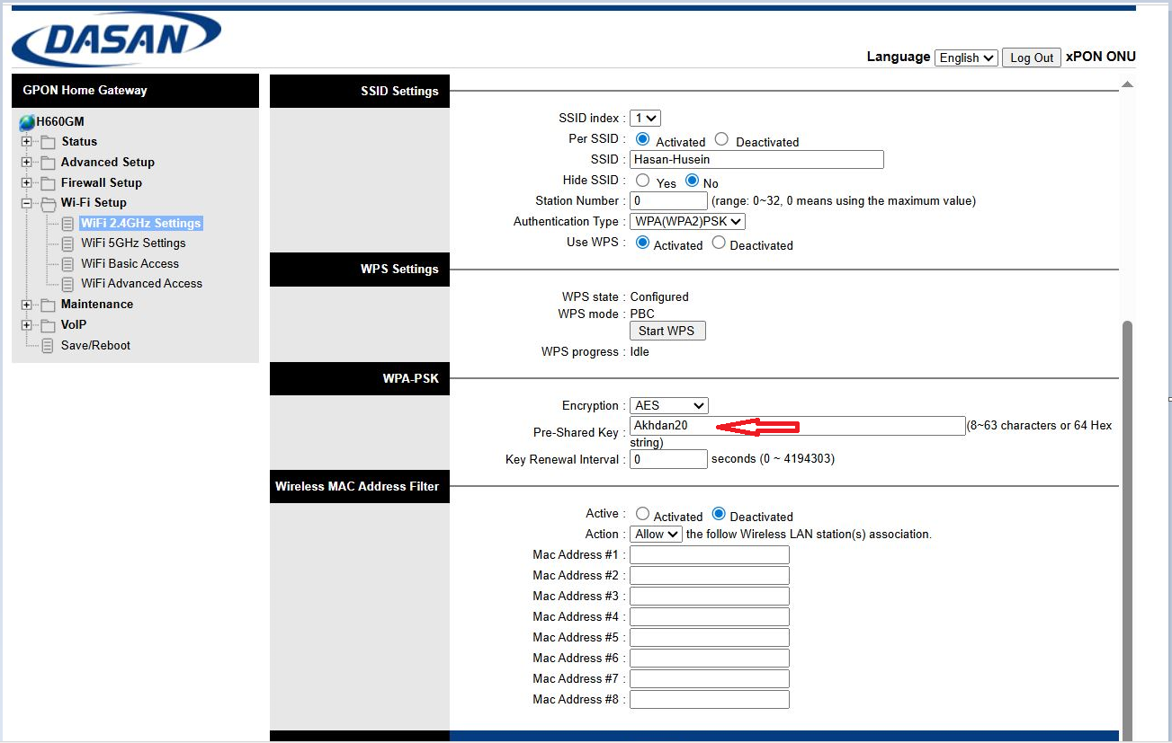 Panduan mengganti SSID WiFi Dasan