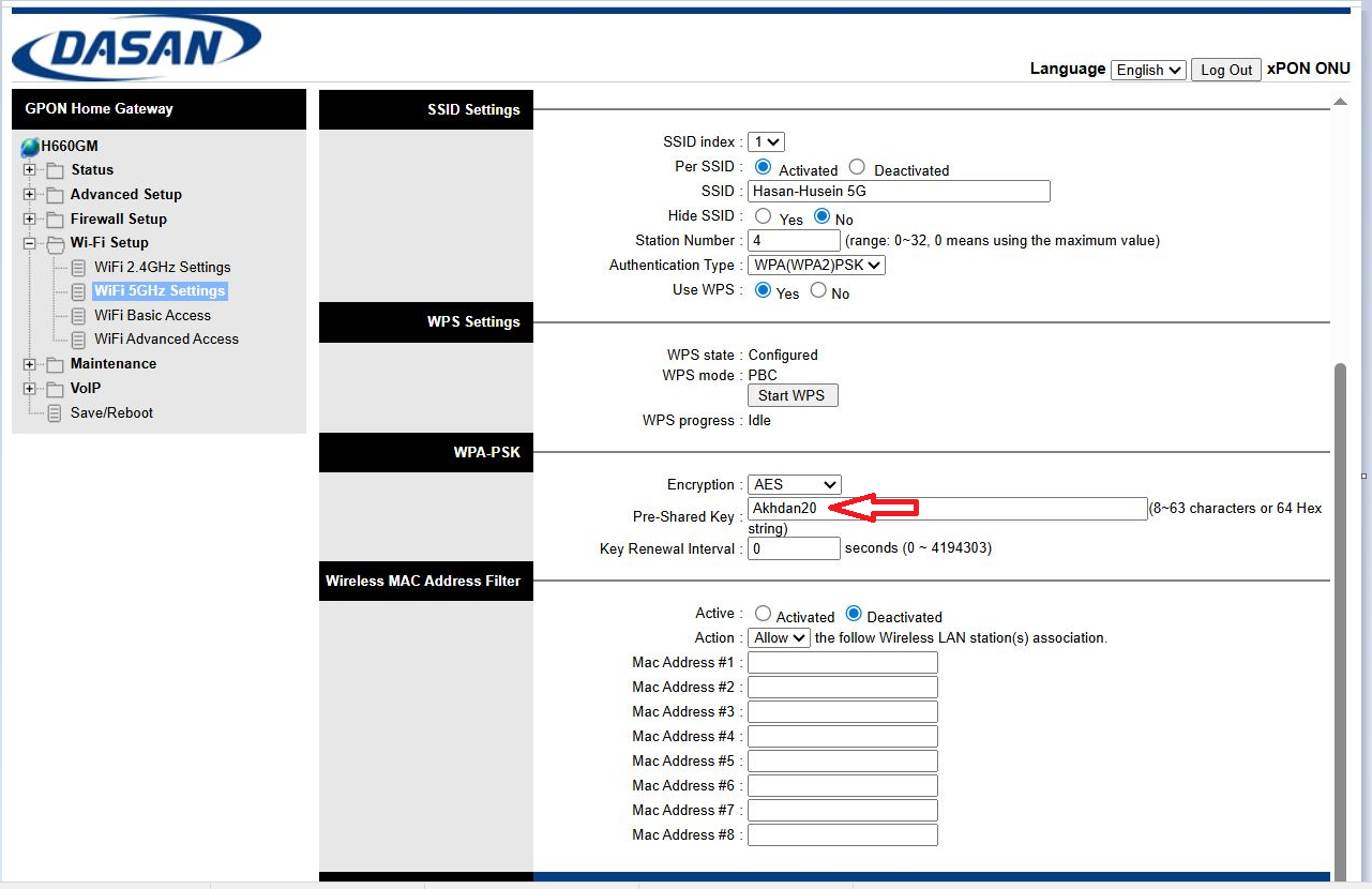 Panduan mengganti SSID WiFi Dasan