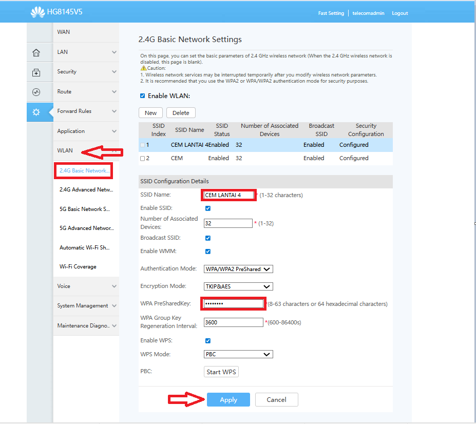 Panduan mengganti SSID WiFi Dasan
