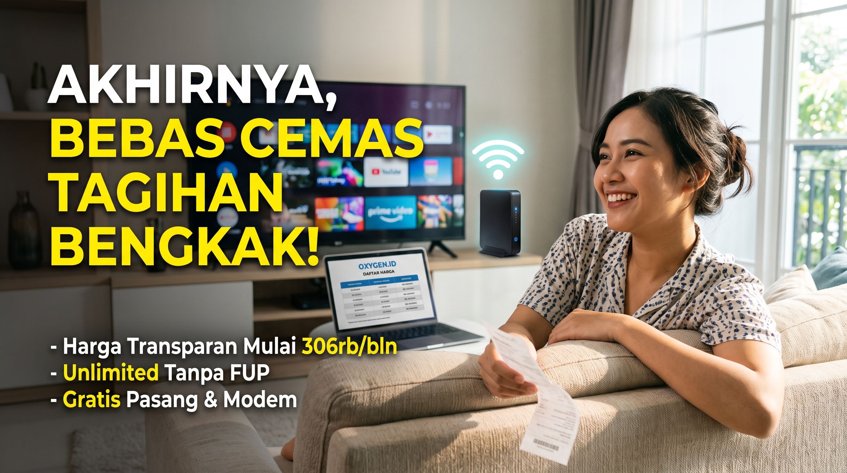 Takut Tagihan Bengkak? Ini Daftar Harga WiFi Oxygen Per Bulan